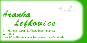 aranka lefkovics business card